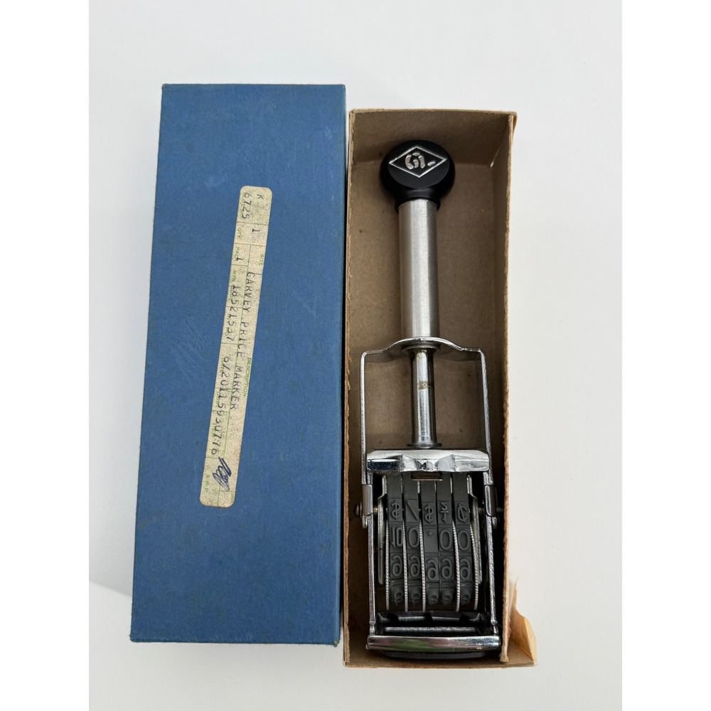 Garvey GL-185 Price Marker Stamp Tool Steel Silver Industrial Mid Century Modern